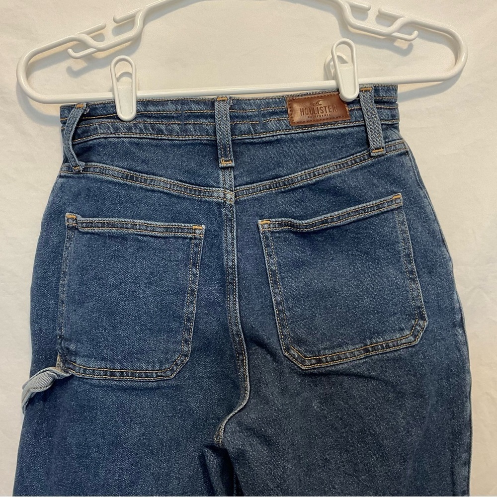 Hollister High Rise Blue Jeans Utility Style - Picture 3 of 6